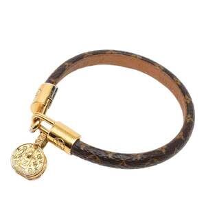 LOUIS VUITTON Brown Monogram Charm Bracelet